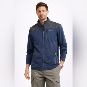 Orvis Blue Full Zip Jacket Men’s Large Performance Outdoor Layer Gorp Core
